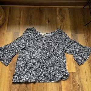 Michael Kors Black and White Floral Blouse